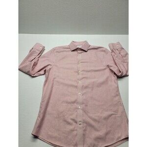 Charles Tyrwhitt Dress Shirt Mens 15.5 32 Extra Slim Fit Button Up Non Iron Red